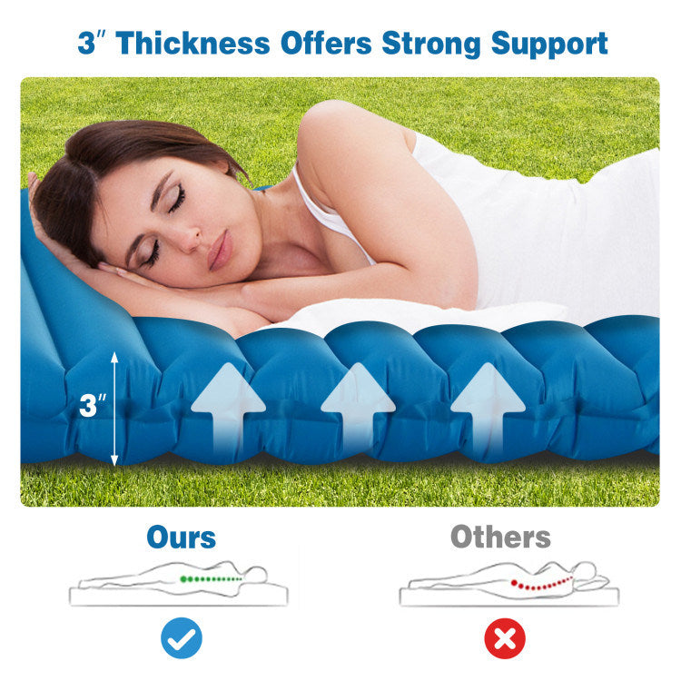 3 Inch Thick Inflatable Waterproof Camping Sleeping Pad - Renee Lane Company