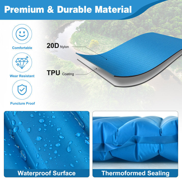 3 Inch Thick Inflatable Waterproof Camping Sleeping Pad - Renee Lane Company