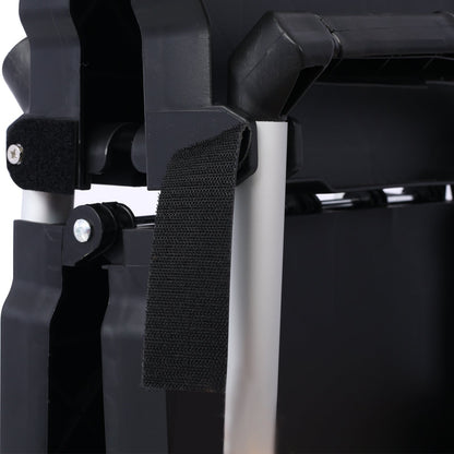 3 Layers Folding Collapsible Service Cart Pack-N-Roll Folding Collapsible Service Cart, Black, 50 Lb. Load Capacity per Shelf - Renee Lane Company