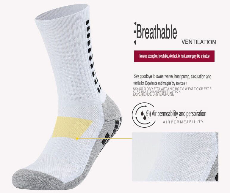 3 Pair Sport Socks Anti Slip W/ Grip Soccer Men Football Basketball Sock Premium - Renee Lane Company