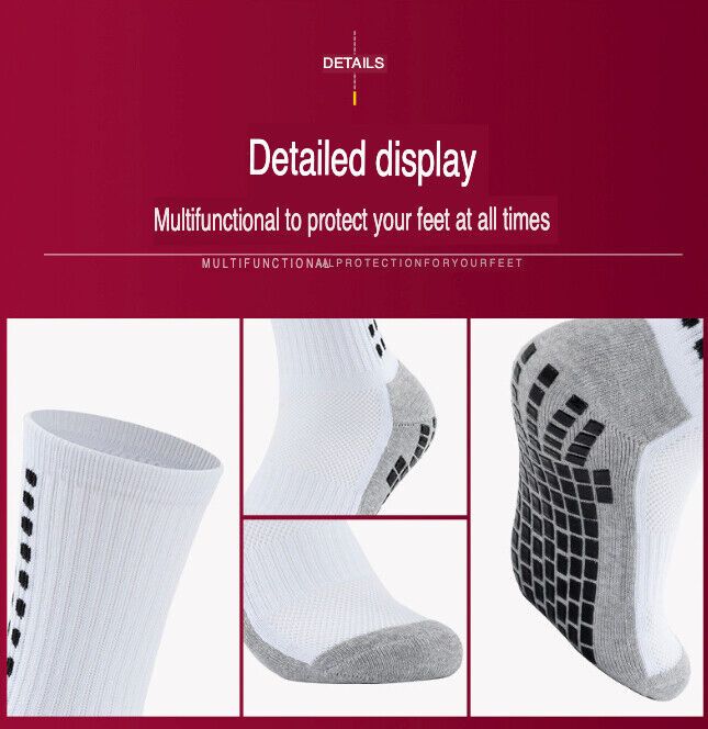 3 Pair Sport Socks Anti Slip W/ Grip Soccer Men Football Basketball Sock Premium - Renee Lane Company