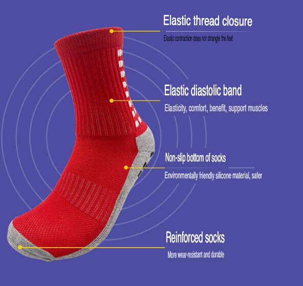 3 Pair Sport Socks Anti Slip W/ Grip Soccer Men Football Basketball Sock Premium - Renee Lane Company