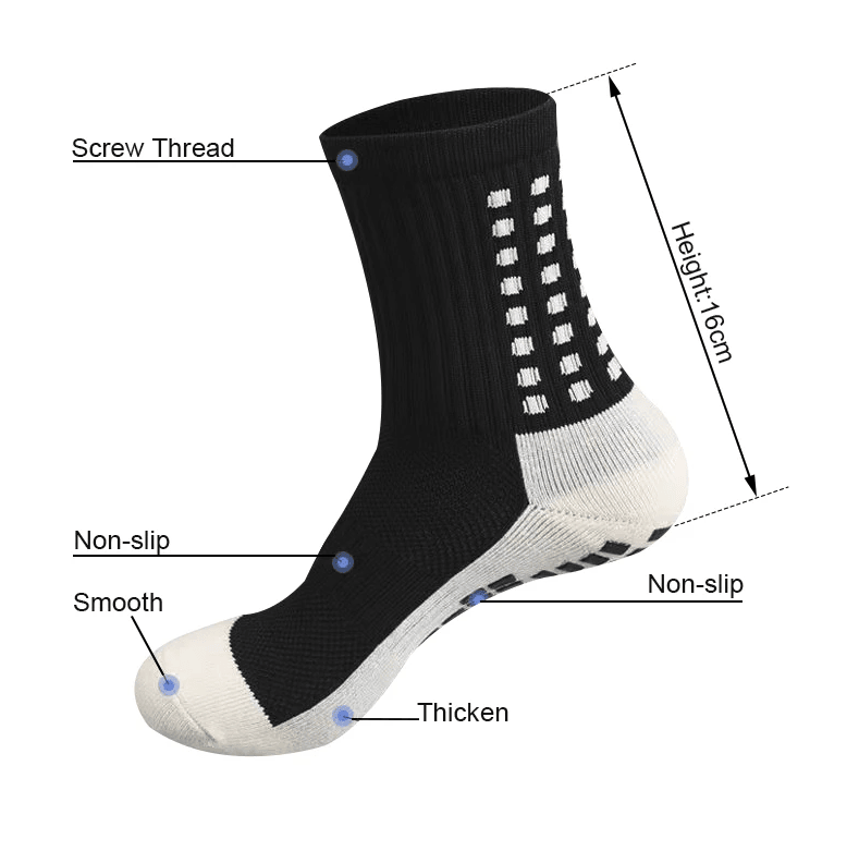 3 Pair Sport Socks Anti Slip W/ Grip Soccer Men Football Basketball Sock Premium - Renee Lane Company