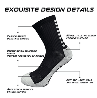 3 Pair Sport Socks Anti Slip W/ Grip Soccer Men Football Basketball Sock Premium - Renee Lane Company