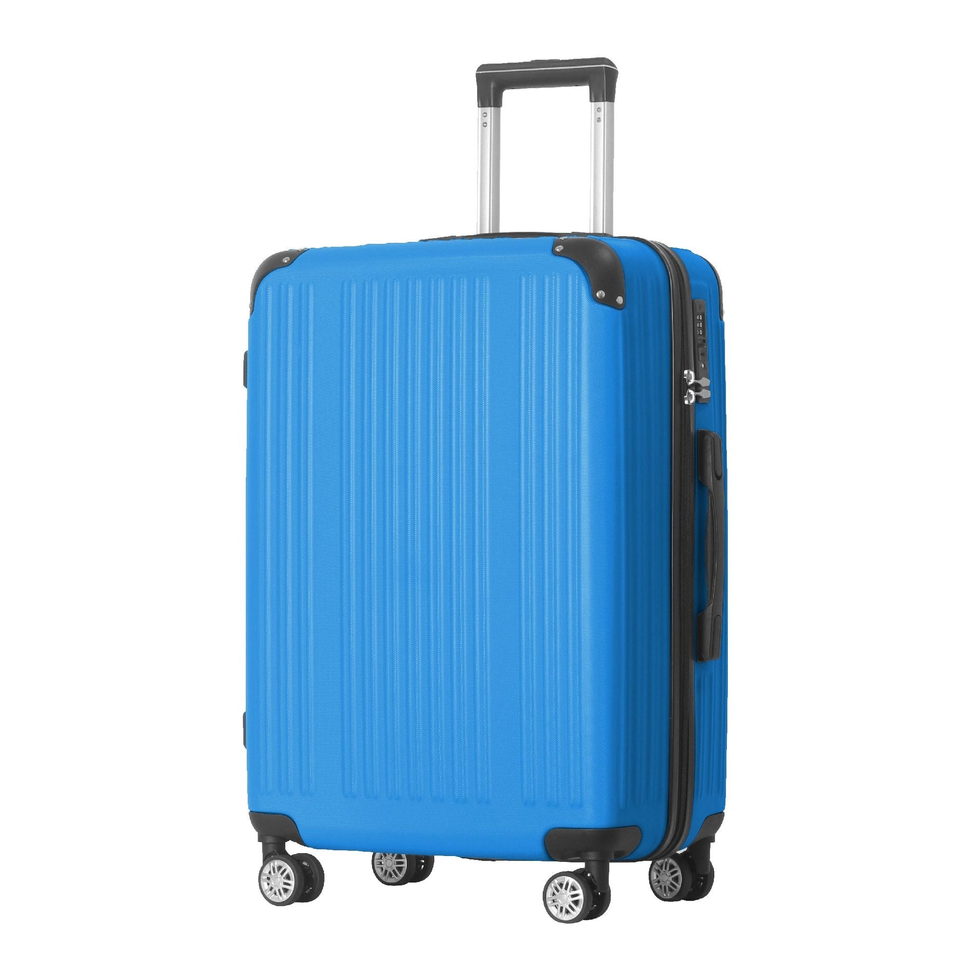 3-Piece Lightweight ABS Hardshell Luggage Set (20", 24", 26") in Deep Blue with Spinner Wheels, TSA Lock, and Adjustable Telescopic Handle - Durable Travel Suitcases - Renee Lane Company