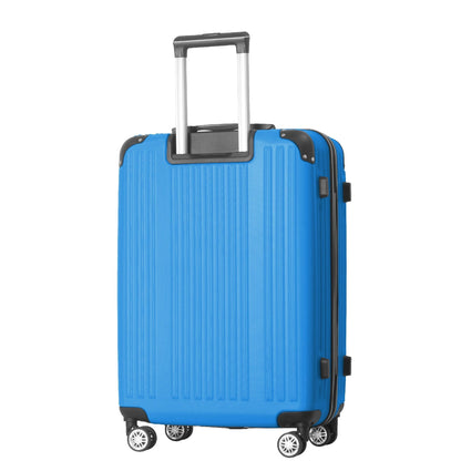 3-Piece Lightweight ABS Hardshell Luggage Set (20", 24", 26") in Deep Blue with Spinner Wheels, TSA Lock, and Adjustable Telescopic Handle - Durable Travel Suitcases - Renee Lane Company