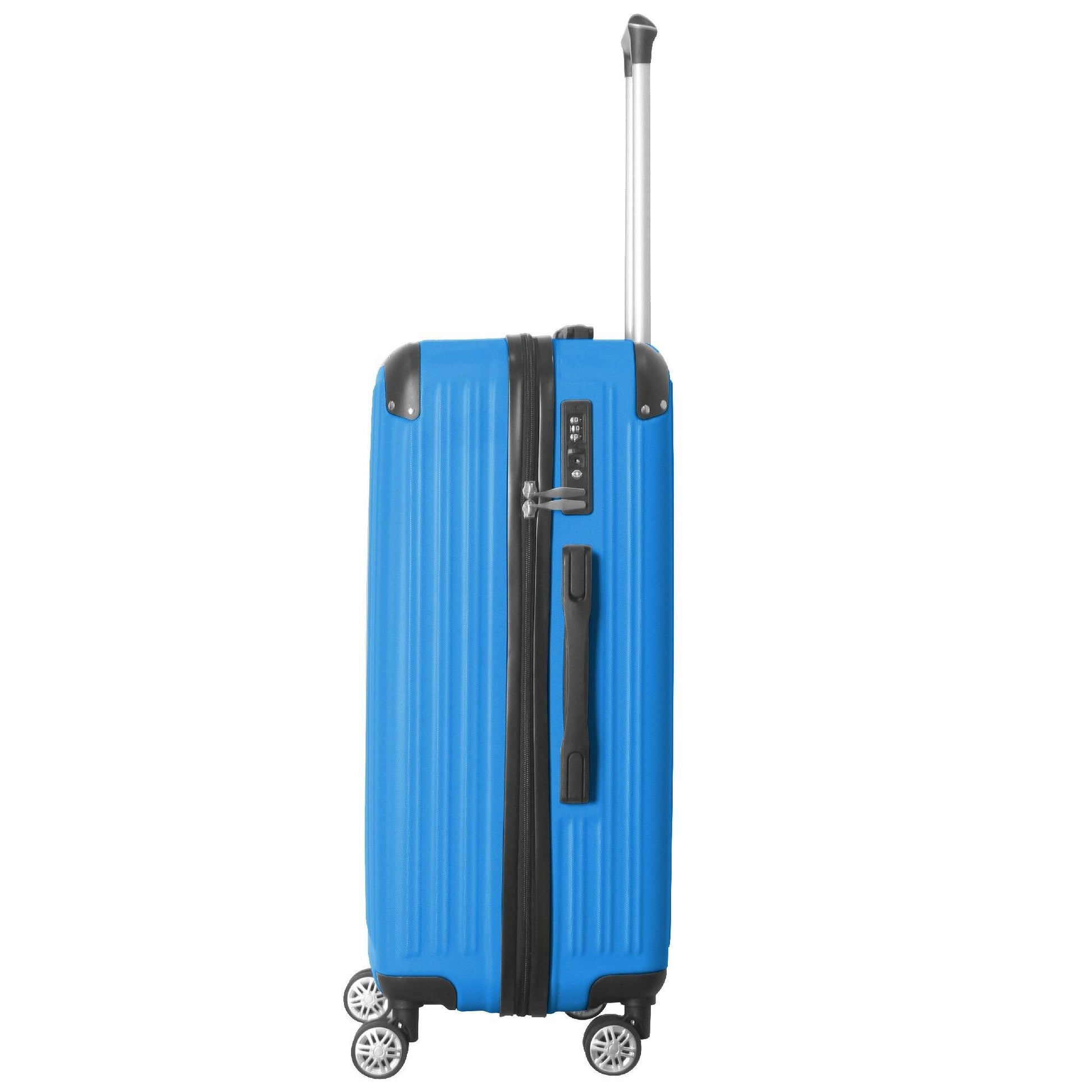 3-Piece Lightweight ABS Hardshell Luggage Set (20", 24", 26") in Deep Blue with Spinner Wheels, TSA Lock, and Adjustable Telescopic Handle - Durable Travel Suitcases - Renee Lane Company