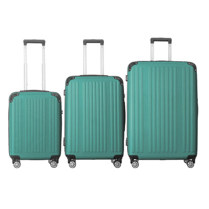 3-Piece Lightweight ABS Hardshell Luggage Set (20", 24", 26") in Fresh Green with Spinner Wheels, TSA Lock, and Adjustable Telescopic Handle - Durable Travel Suitcases - Renee Lane Company