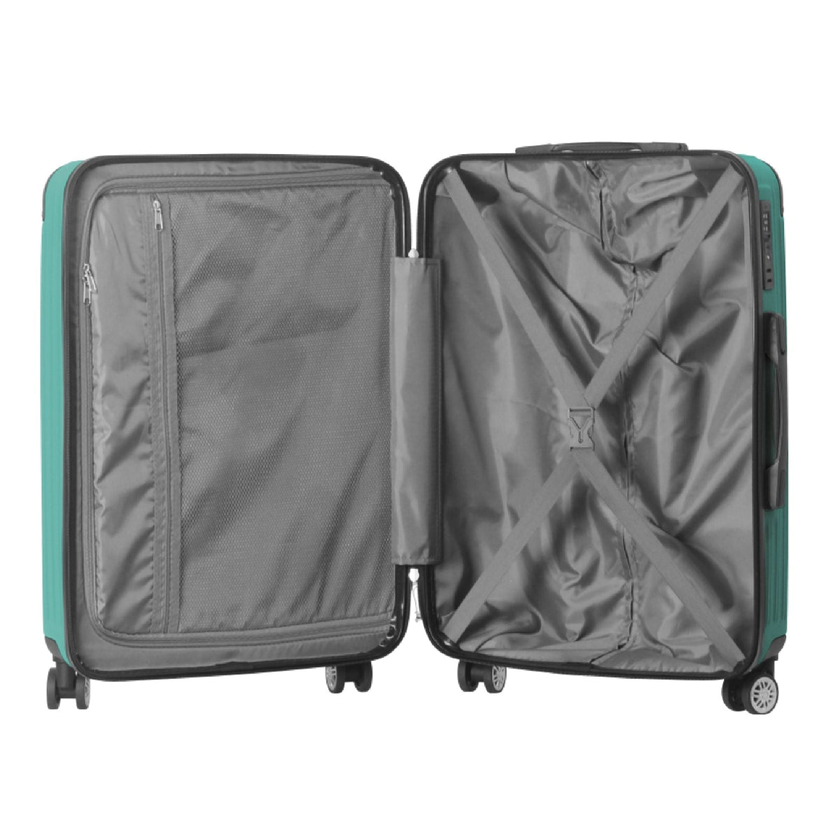3-Piece Lightweight ABS Hardshell Luggage Set (20", 24", 26") in Fresh Green with Spinner Wheels, TSA Lock, and Adjustable Telescopic Handle - Durable Travel Suitcases - Renee Lane Company