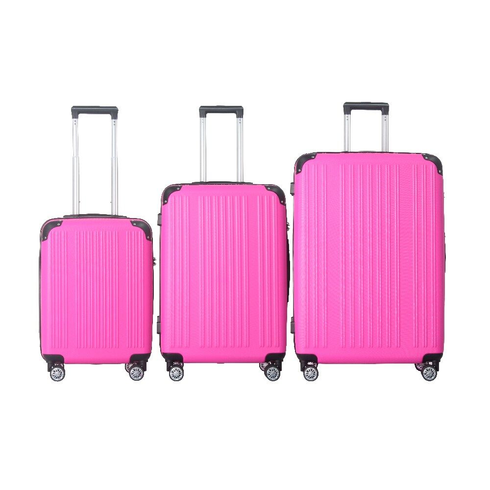 3-Piece Lightweight ABS Hardshell Luggage Set (20", 24", 26") in Honey Powder with Spinner Wheels, TSA Lock, and Adjustable Telescopic Handle - Durable Travel Suitcases - Renee Lane Company