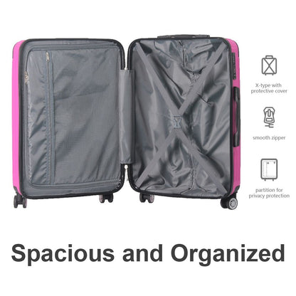 3-Piece Lightweight ABS Hardshell Luggage Set (20", 24", 26") in Honey Powder with Spinner Wheels, TSA Lock, and Adjustable Telescopic Handle - Durable Travel Suitcases - Renee Lane Company