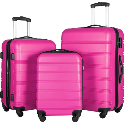 3 Piece Luggage Set Hardside Spinner Suitcase with TSA Lock 20" 24" 28" Available - Renee Lane Company