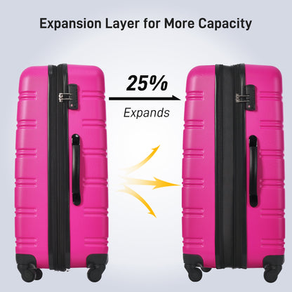 3 Piece Luggage Set Hardside Spinner Suitcase with TSA Lock 20" 24" 28" Available - Renee Lane Company