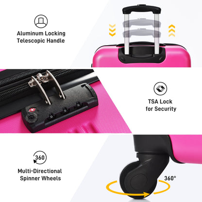 3 Piece Luggage Set Hardside Spinner Suitcase with TSA Lock 20" 24" 28" Available - Renee Lane Company