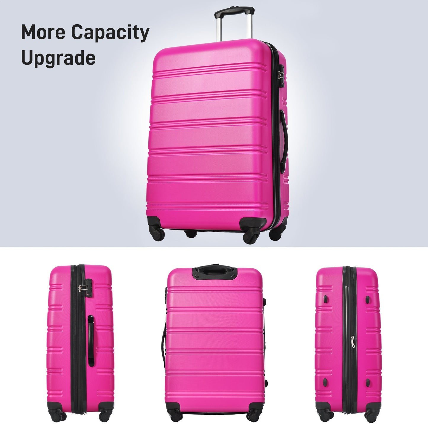 3 Piece Luggage Set Hardside Spinner Suitcase with TSA Lock 20" 24" 28" Available - Renee Lane Company