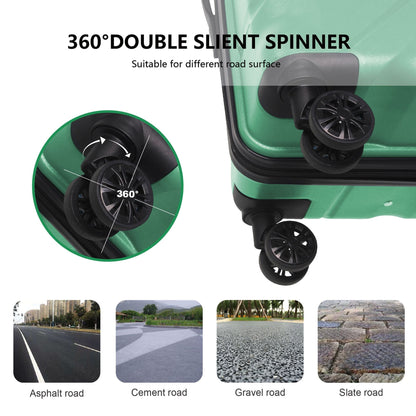 3-Piece Luggage Sets (20", 24", 28"), Suitcase with Wheels, Hardside Suitcase With Four Spinner Wheels and Scratch-Resistant Surface, Green - Renee Lane Company