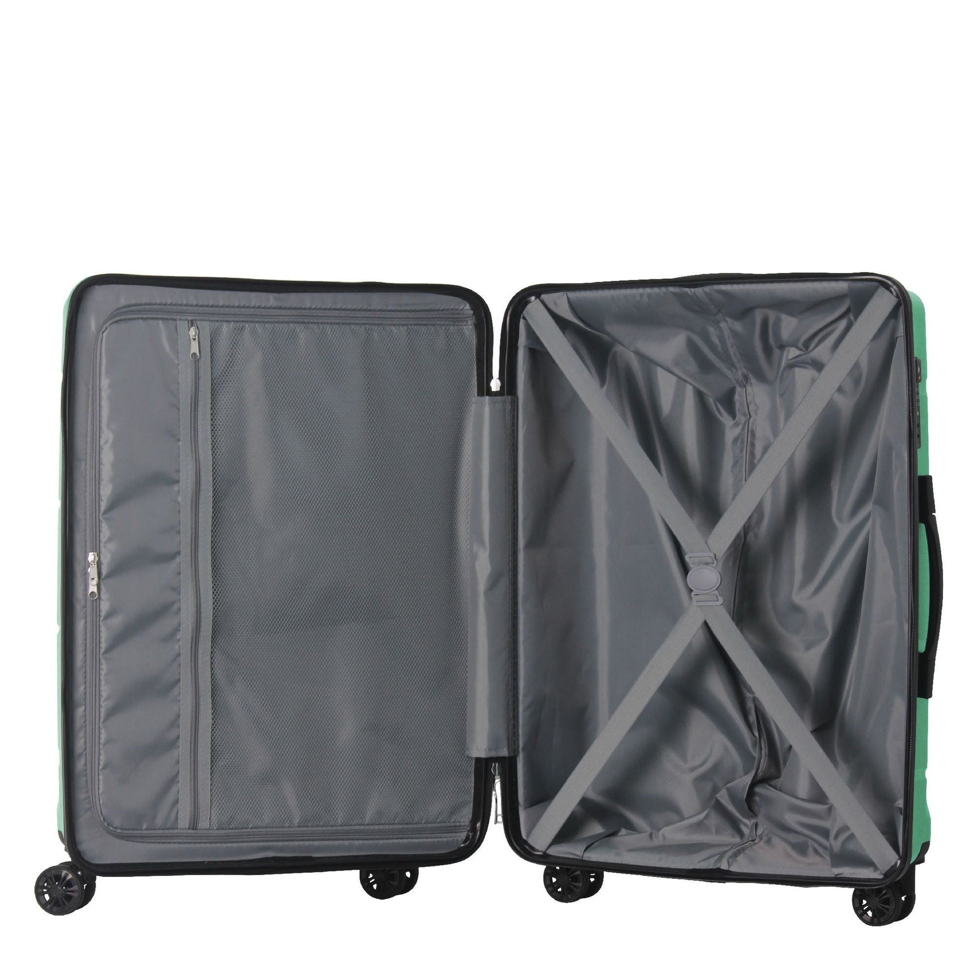 3-Piece Luggage Sets (20", 24", 28"), Suitcase with Wheels, Hardside Suitcase With Four Spinner Wheels and Scratch-Resistant Surface, Green - Renee Lane Company