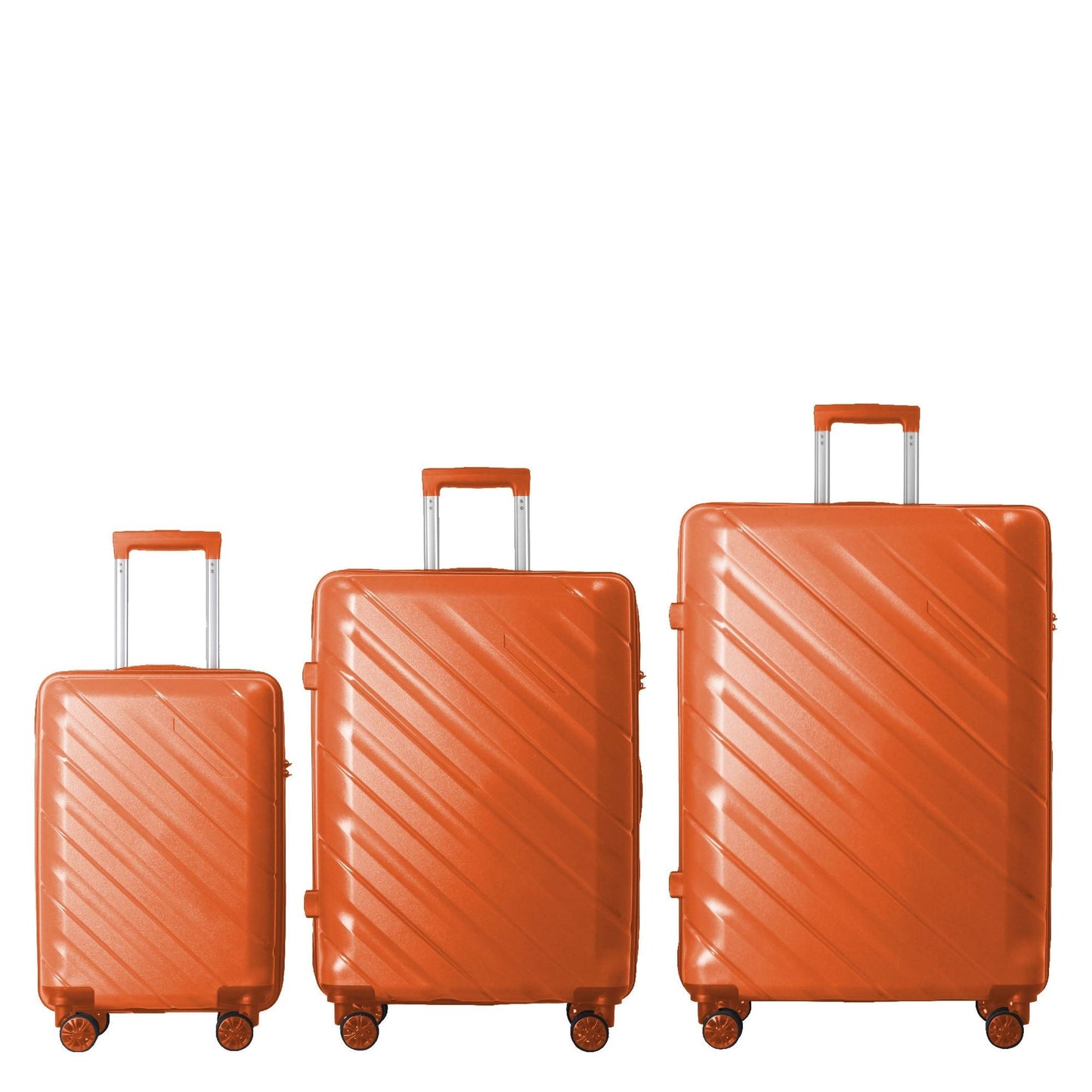 3-Piece Luggage Sets (20", 24", 28"), Suitcase with Wheels, Hardside Suitcase With Four Spinner Wheels and Scratch-Resistant Surface, Orange - Renee Lane Company