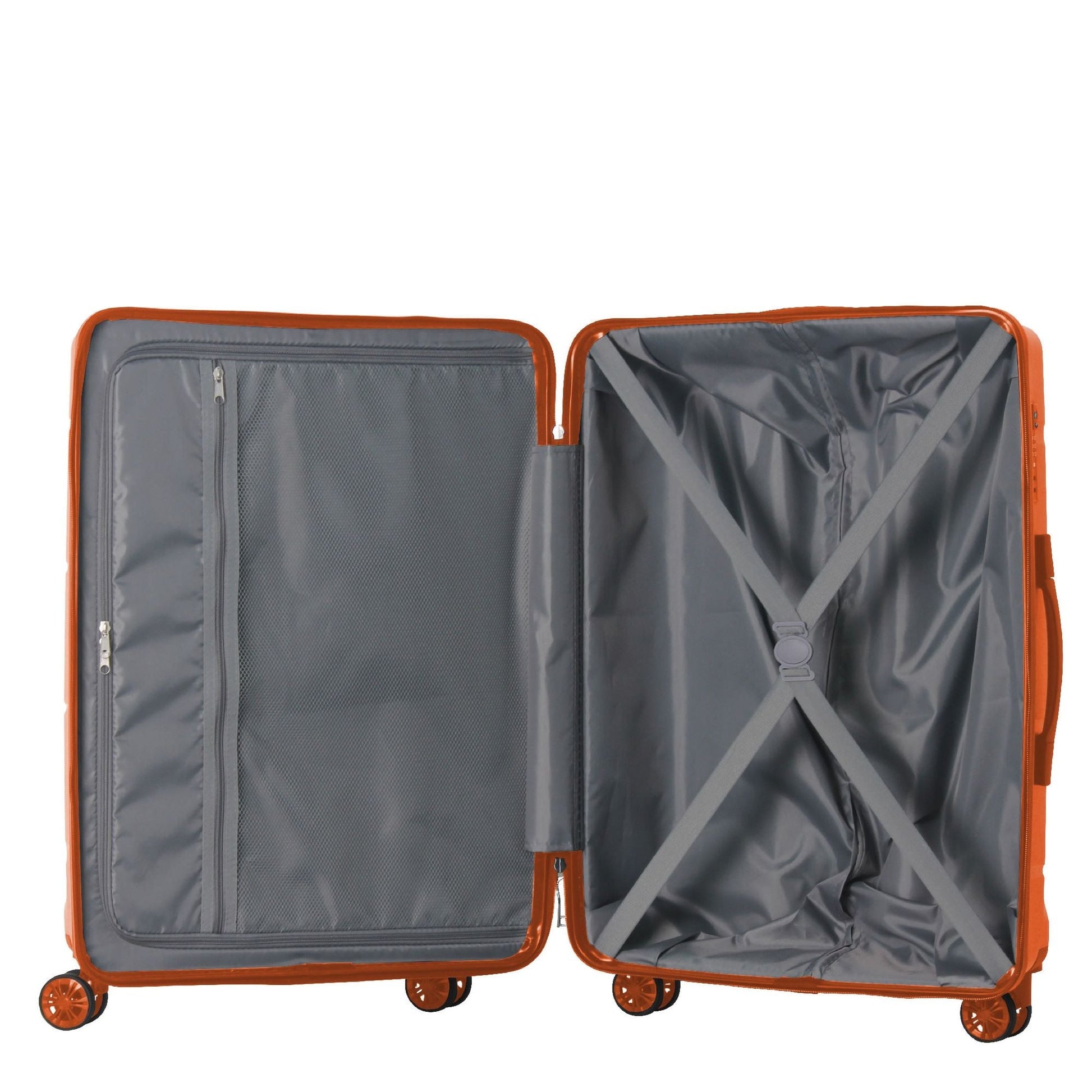 3-Piece Luggage Sets (20", 24", 28"), Suitcase with Wheels, Hardside Suitcase With Four Spinner Wheels and Scratch-Resistant Surface, Orange - Renee Lane Company