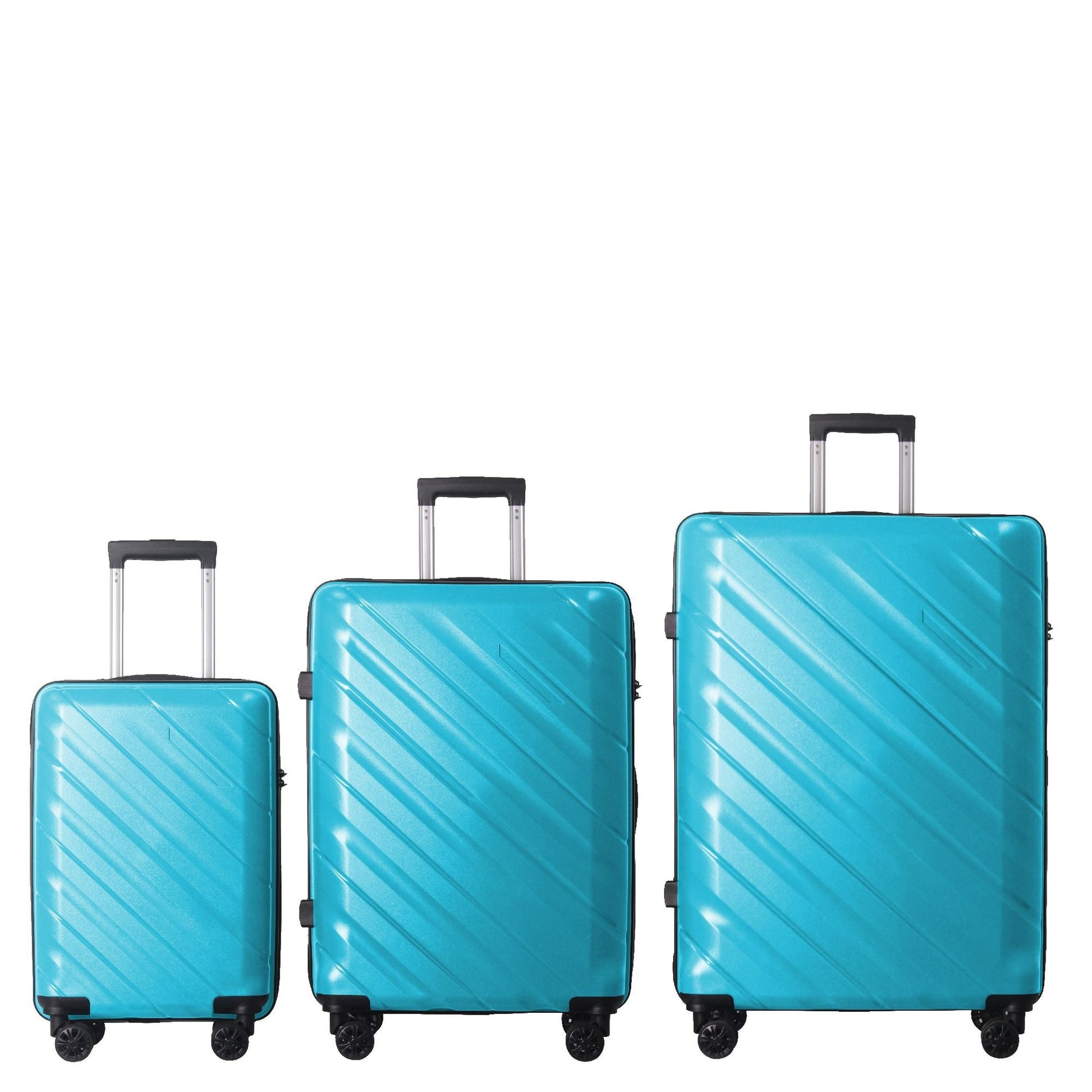 3-Piece Luggage Sets (20", 24", 28"), Suitcase with Wheels, Hardside Suitcase With Four Spinner Wheels and Scratch-Resistant Surface, Peacock Blue - Renee Lane Company