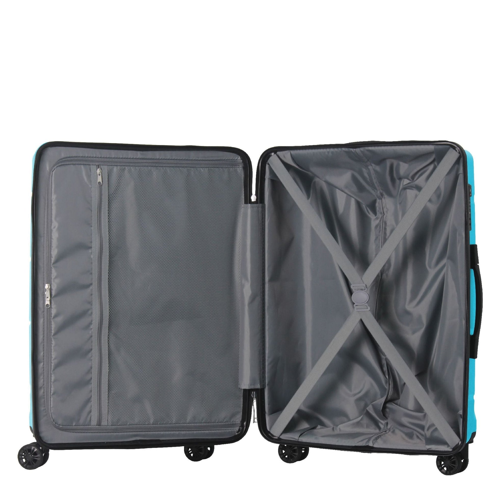 3-Piece Luggage Sets (20", 24", 28"), Suitcase with Wheels, Hardside Suitcase With Four Spinner Wheels and Scratch-Resistant Surface, Peacock Blue - Renee Lane Company