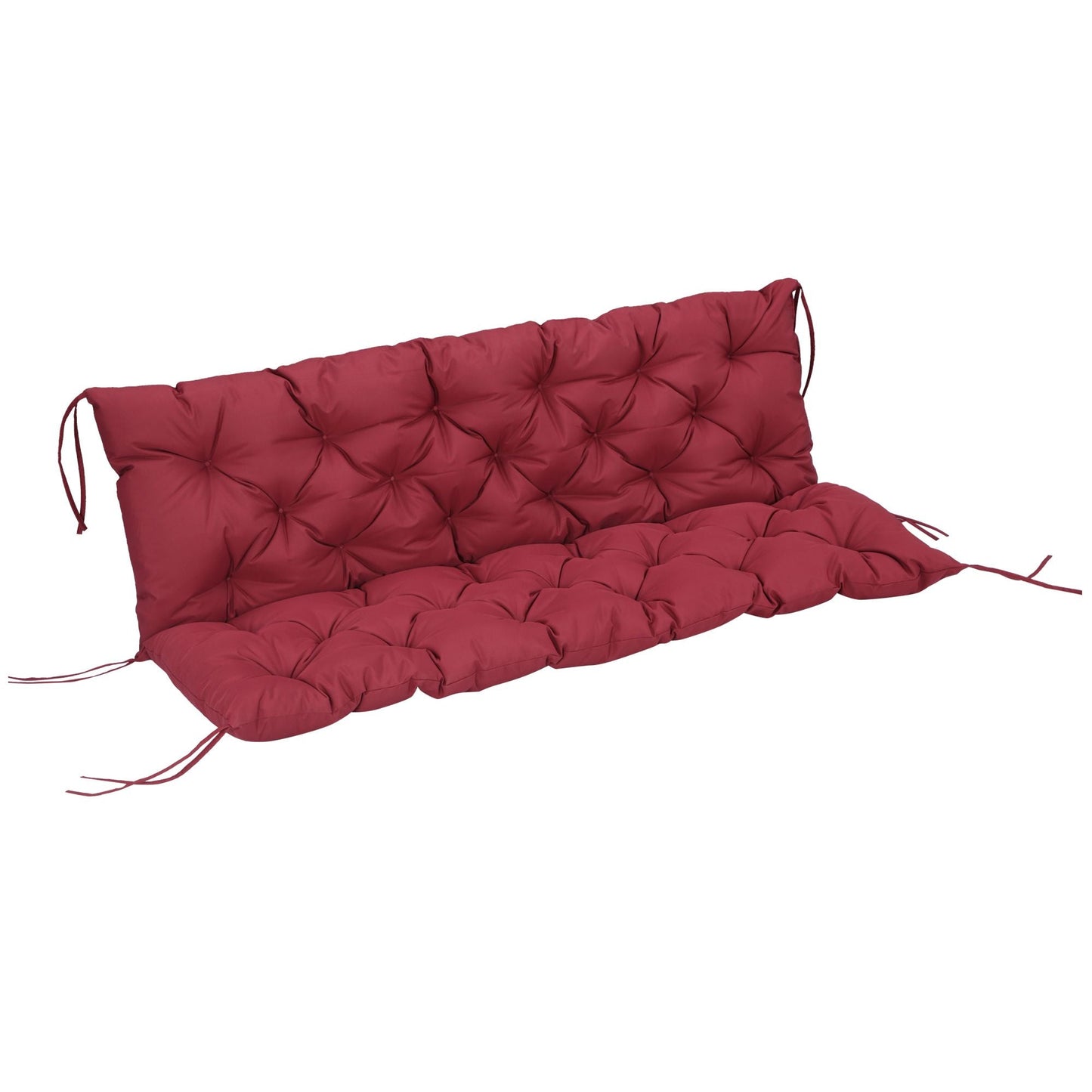 3 Seater Outdoor Swing Cushions with Backrest, Replacement Cushions for Patio Furniture, Wine Red - Renee Lane Company