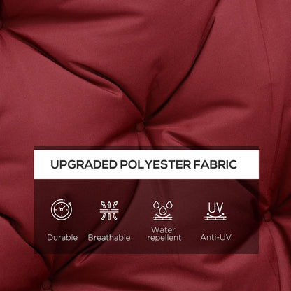 3 Seater Outdoor Swing Cushions with Backrest, Replacement Cushions for Patio Furniture, Wine Red - Renee Lane Company