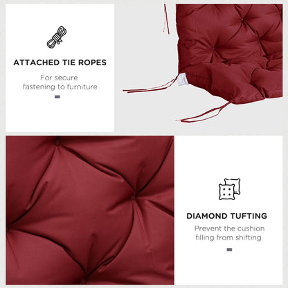 3 Seater Outdoor Swing Cushions with Backrest, Replacement Cushions for Patio Furniture, Wine Red - Renee Lane Company