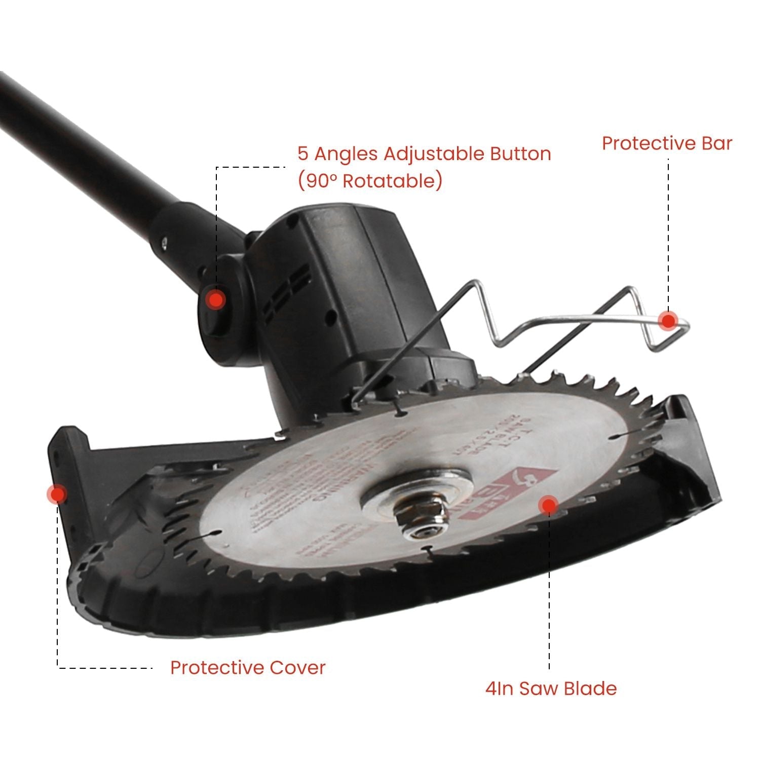 3-in-1 Cordless Electric Pole Saw & Mini Chainsaw & Grass Trimmer Kit with Adjustable Length 2Pcs 21V 1500mAh Batteries 4in/6in Chains Saw Blade 5Pcs Plastic Blades - Renee Lane Company