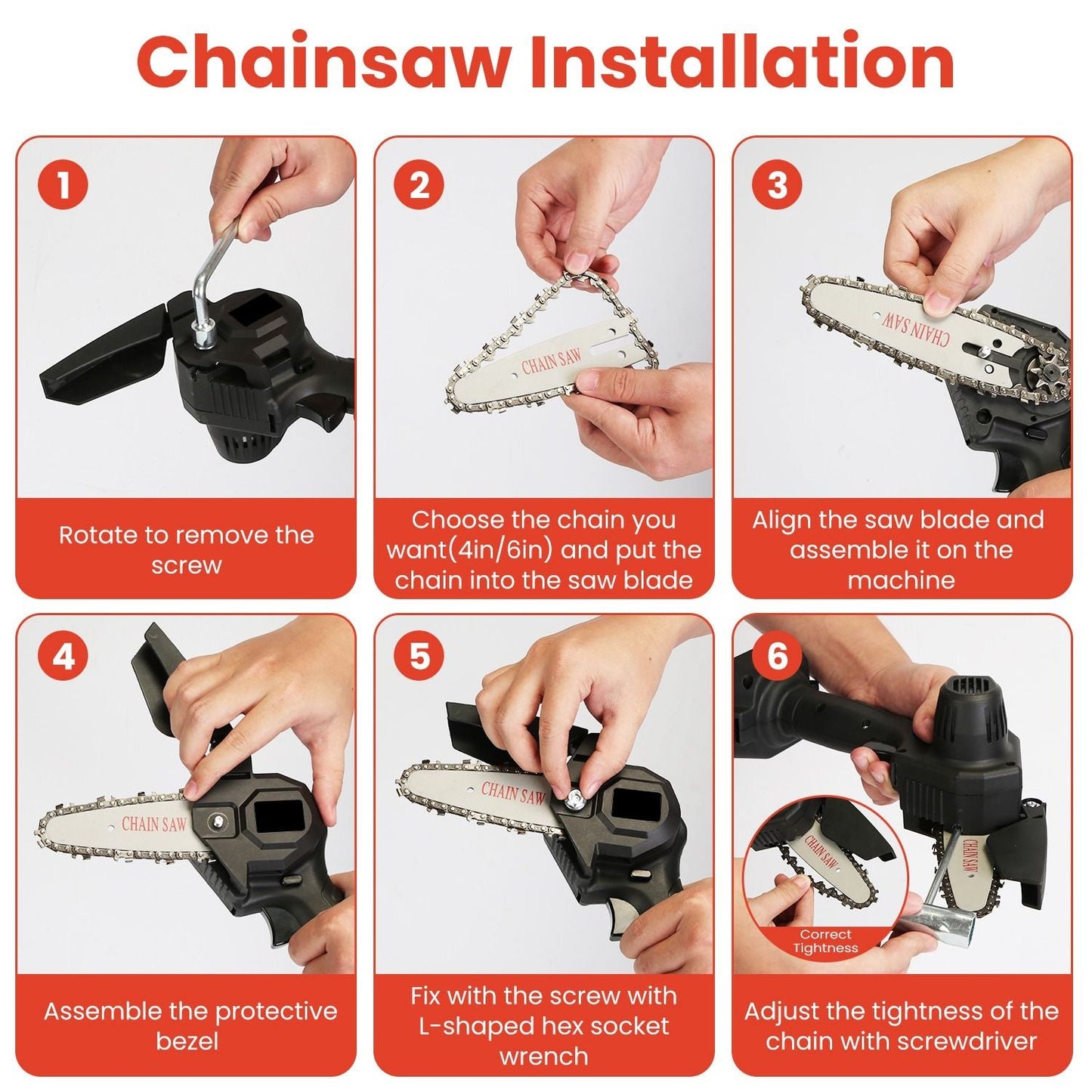 3-in-1 Cordless Electric Pole Saw & Mini Chainsaw & Grass Trimmer Kit with Adjustable Length 2Pcs 21V 1500mAh Batteries 4in/6in Chains Saw Blade 5Pcs Plastic Blades - Renee Lane Company