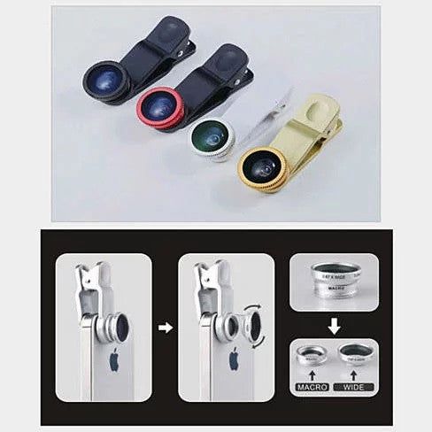3-in-1 Universal Clip on Smartphone Camera Lens - 6 Colors - Renee Lane Company