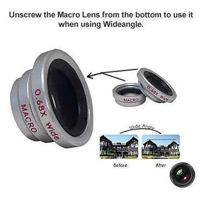3-in-1 Universal Clip on Smartphone Camera Lens - 6 Colors - Renee Lane Company