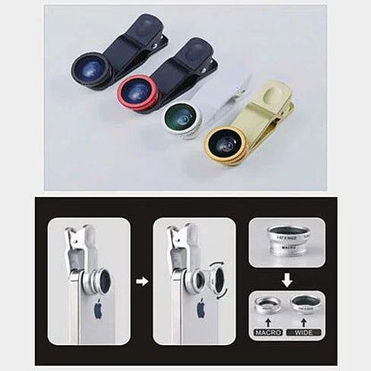 3-in-1 Universal Clip on Smartphone Camera Lens - 6 Colors - Renee Lane Company