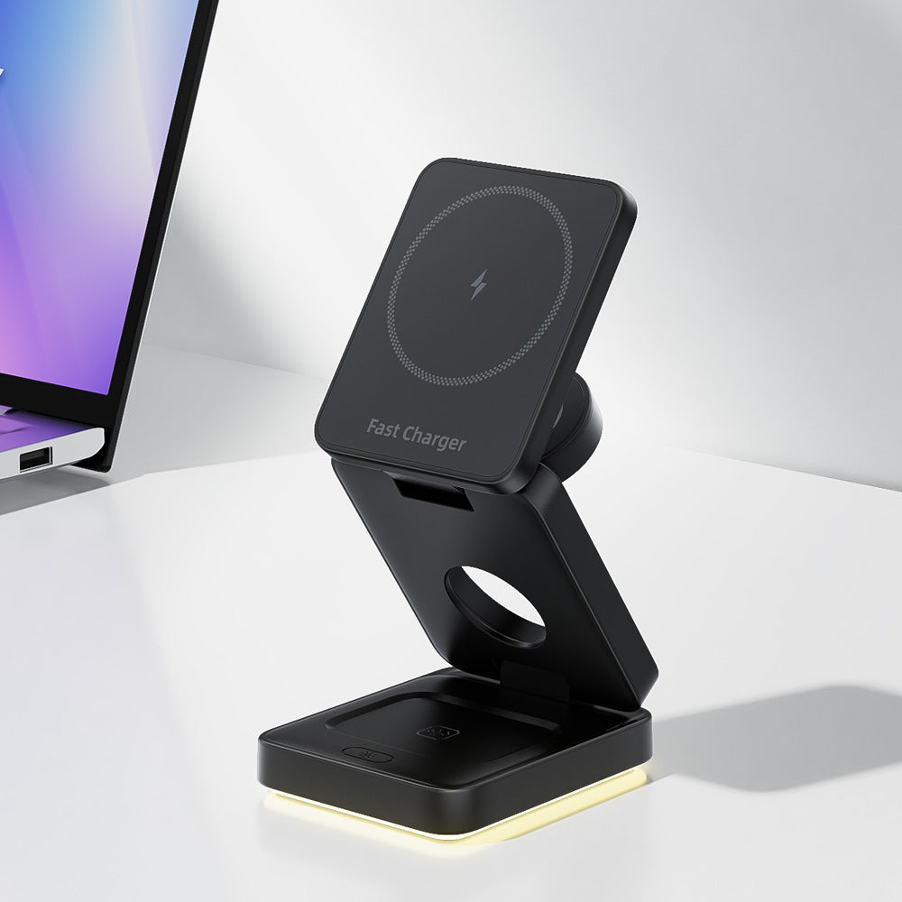 3 in 1 Wireless Charger Magnetic Foldable Charger For iphone charger power Adapter Charging Stand & Holder - Renee Lane Company