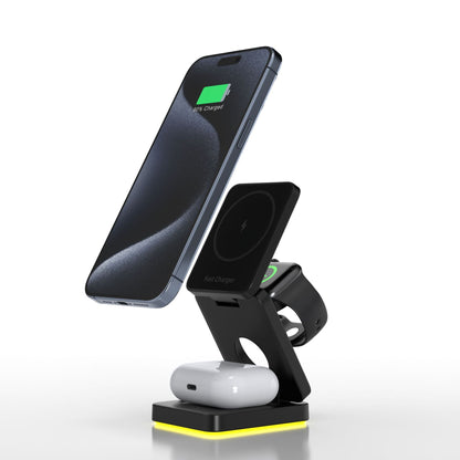 3 in 1 Wireless Charger Magnetic Foldable Charger For iphone charger power Adapter Charging Stand & Holder - Renee Lane Company