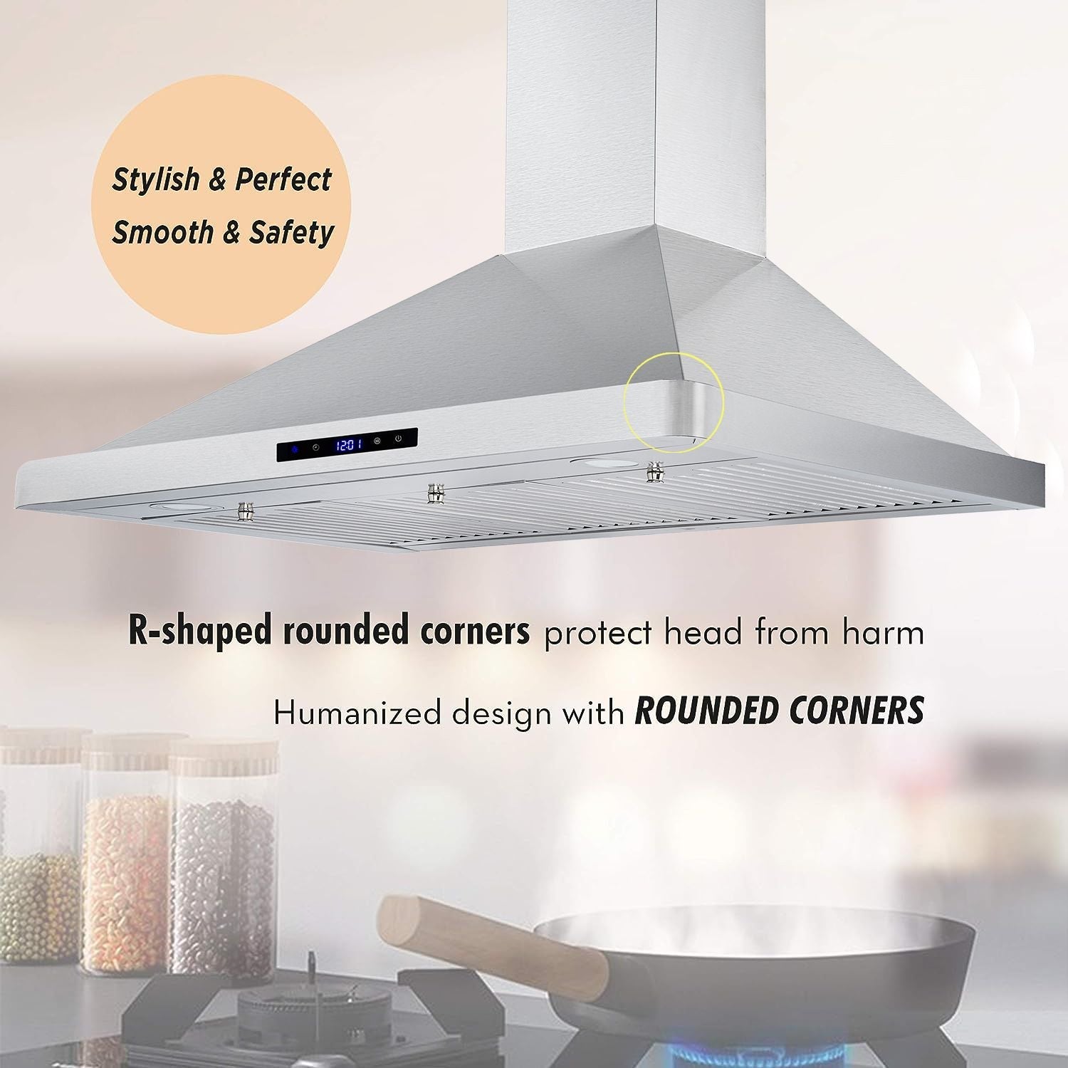 30/36 inch Range Hood 700CFM Wall Mount Stainless Steel Touch Control 3-speed Stove Vent - Renee Lane Company