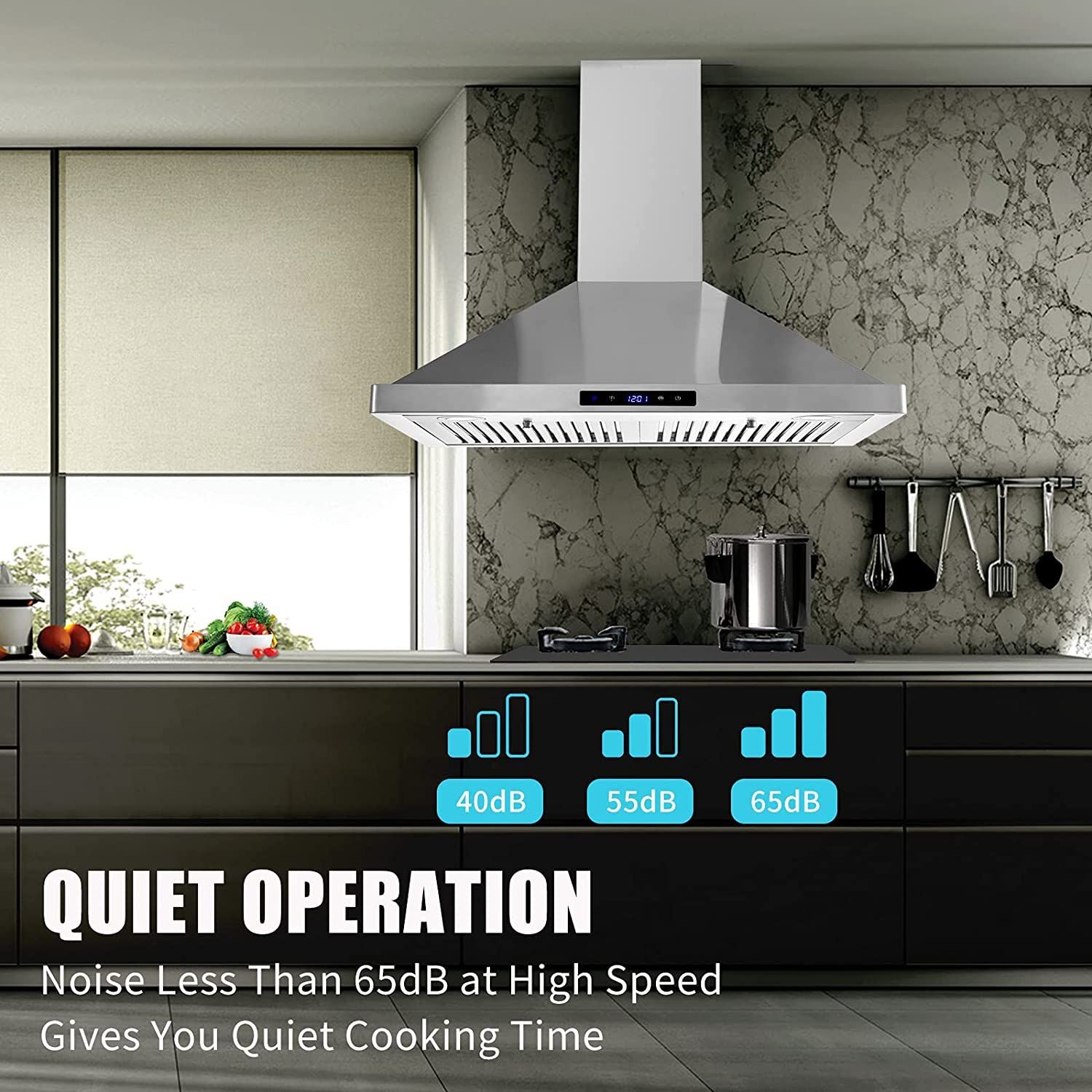 30/36 inch Range Hood 700CFM Wall Mount Stainless Steel Touch Control 3-speed Stove Vent - Renee Lane Company