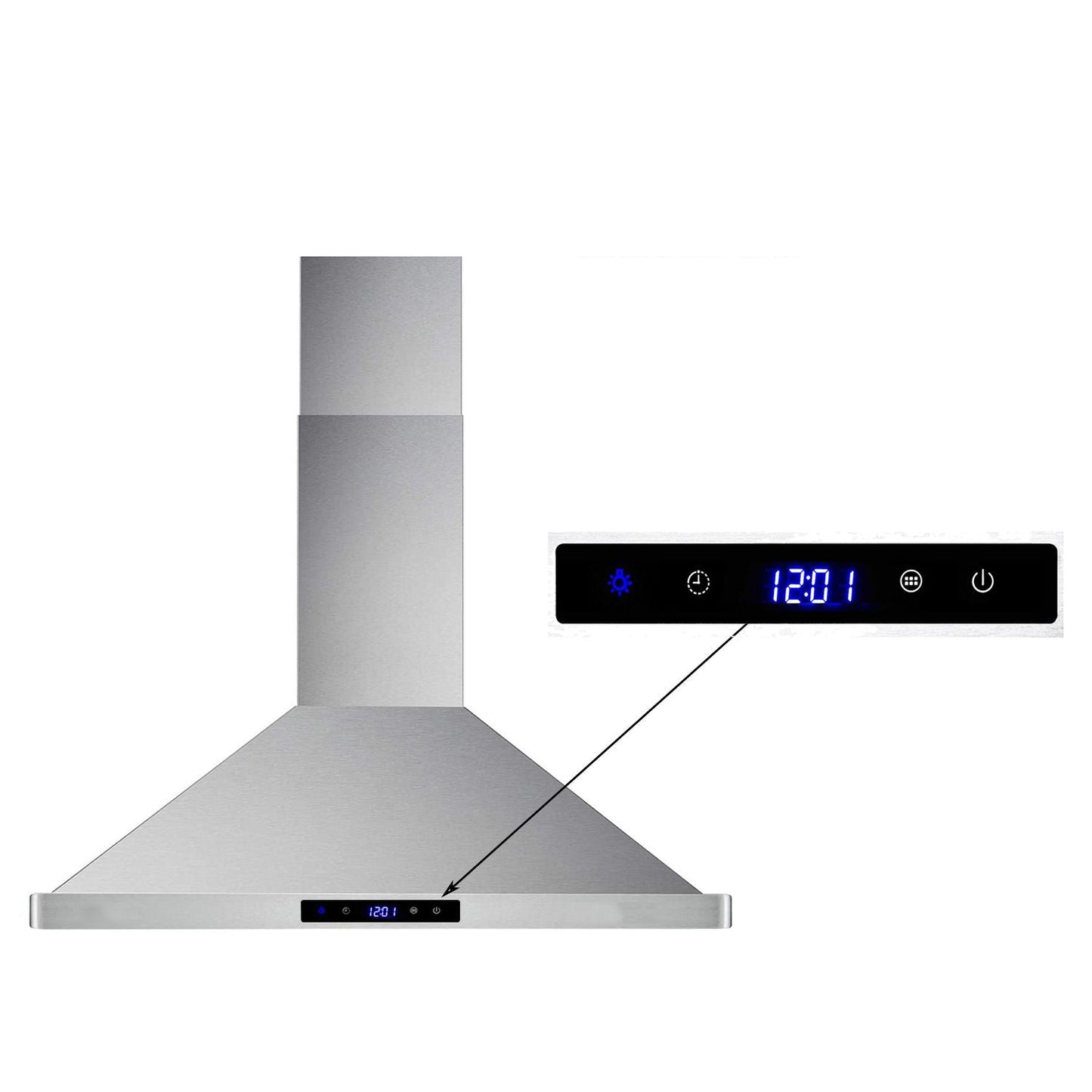 30/36 inch Range Hood 700CFM Wall Mount Stainless Steel Touch Control 3-speed Stove Vent - Renee Lane Company