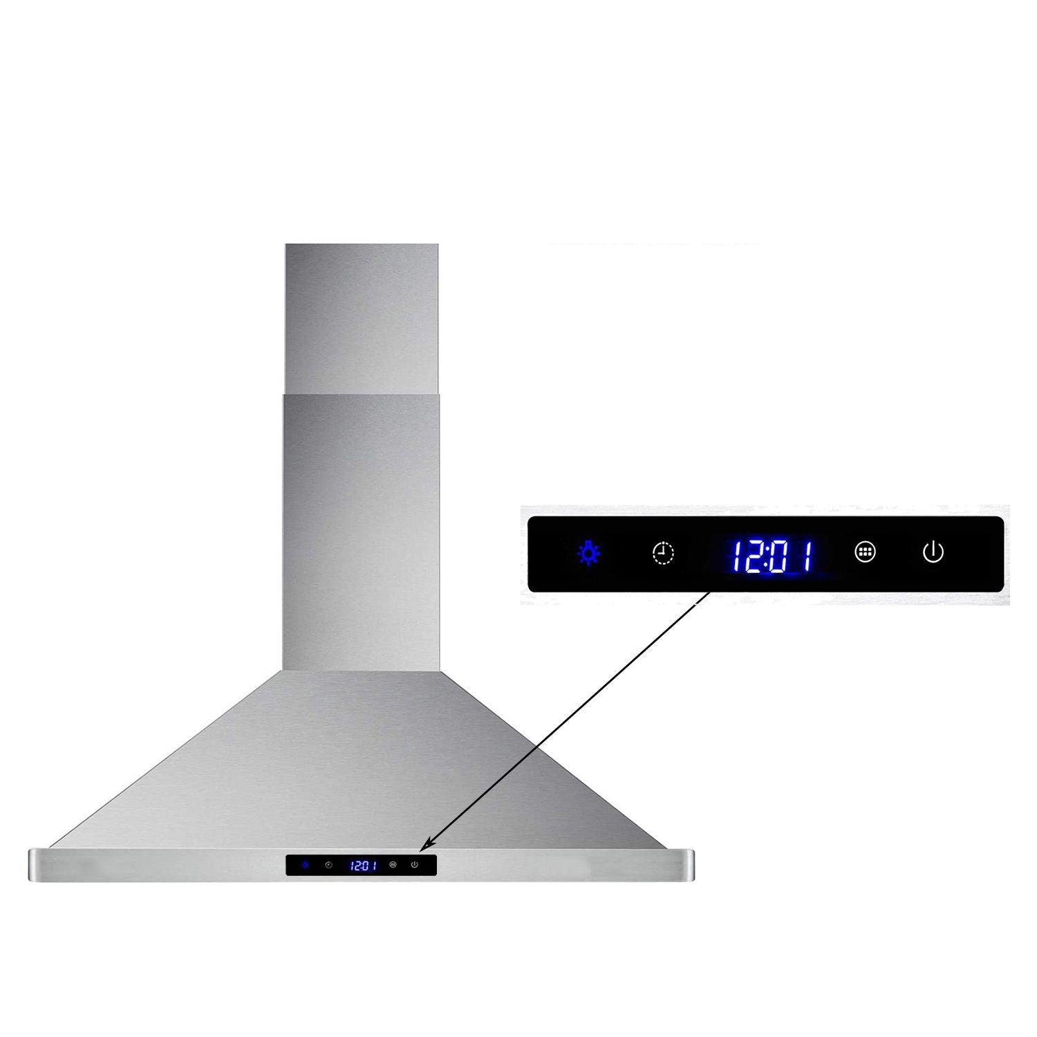30/36 inch Range Hood 700CFM Wall Mount Stainless Steel Touch Control 3-speed Stove Vent - Renee Lane Company