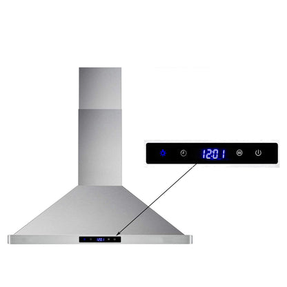30/36 inch Range Hood 700CFM Wall Mount Stainless Steel Touch Control 3-speed Stove Vent - Renee Lane Company