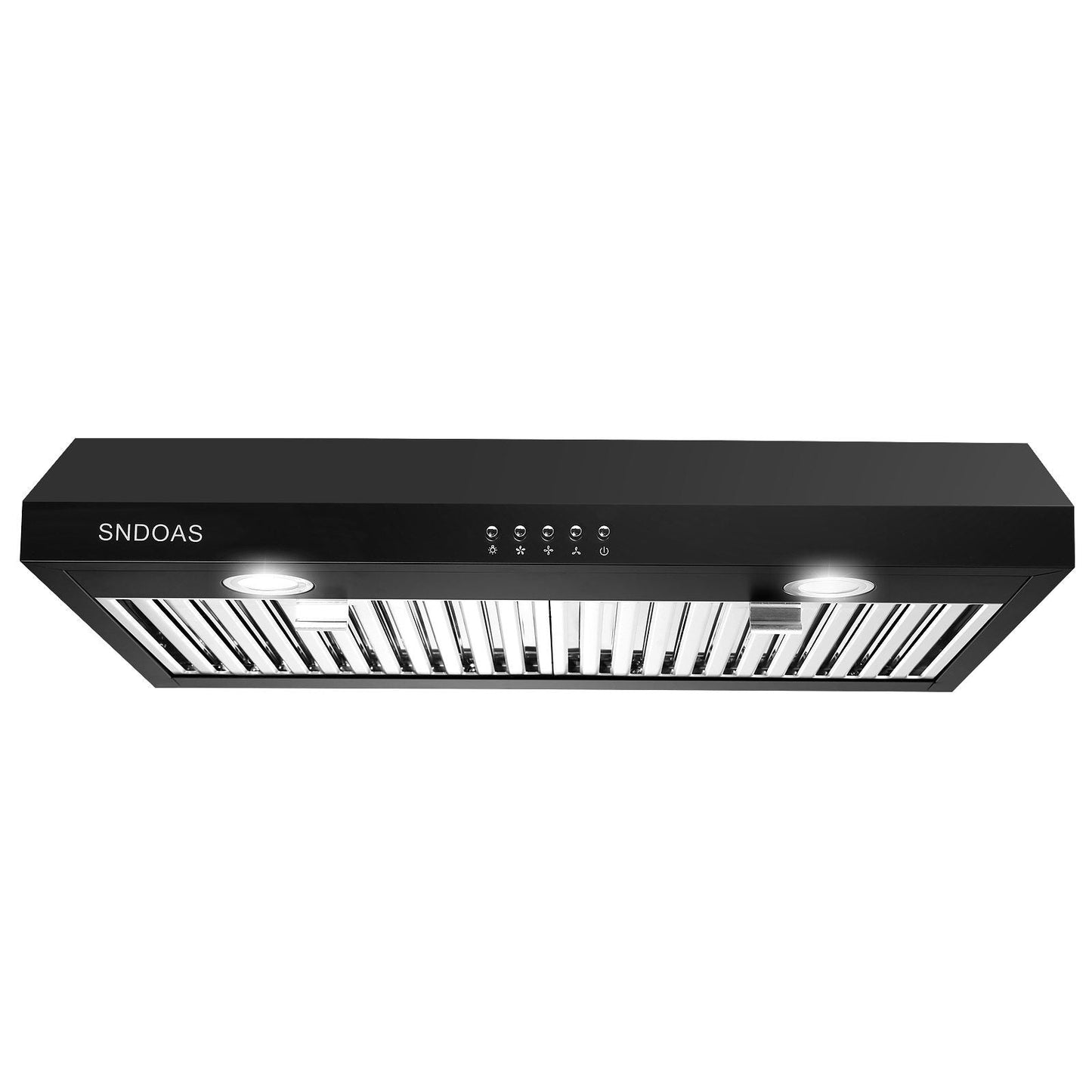 30 inch Kitchen Under Cabinet Range Hood 3-Speed 600CFM Vent w/LEDs Silver/Black - Renee Lane Company
