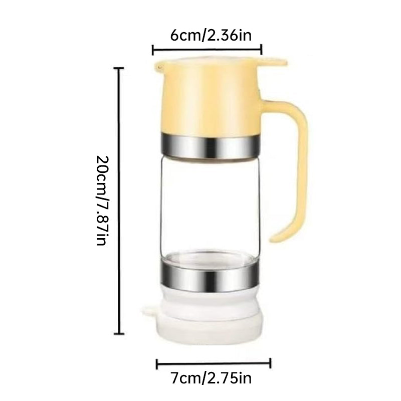 300ml Durable Glass Honey Dispenser with Handle, Transparent, Drip-Proof Press Pump for Bread, Honey Pot - Renee Lane Company