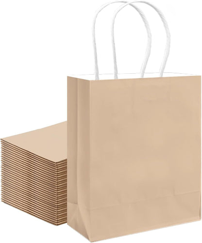 30PCS Medium Gift Bag with Handles Bulk 11"x5"x8" Gift Bags Almond Yellow Bags Multiple Uses (Medium Size) - Renee Lane Company