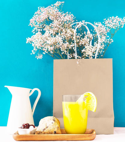 30PCS Medium Gift Bag with Handles Bulk 11"x5"x8" Gift Bags Almond Yellow Bags Multiple Uses (Medium Size) - Renee Lane Company