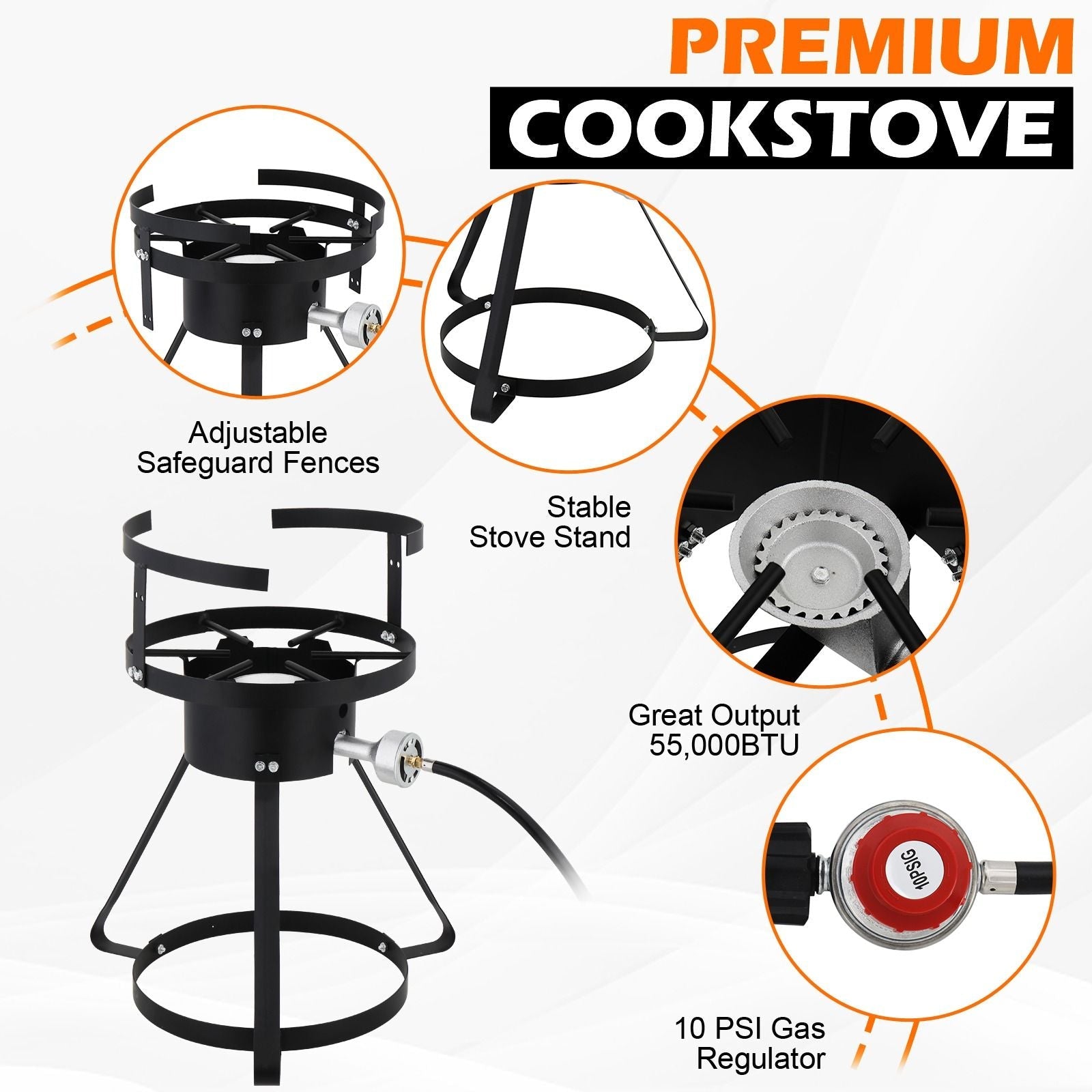 30QT Propane Turkey Fryer Set Silver Aluminum Pot with Black Round Iron Stand Outdoor Gas Deep Fryer Kit for Frying Turkey Seafood and Boiling Crawfish Backyard Cooking Equipment - Renee Lane Company