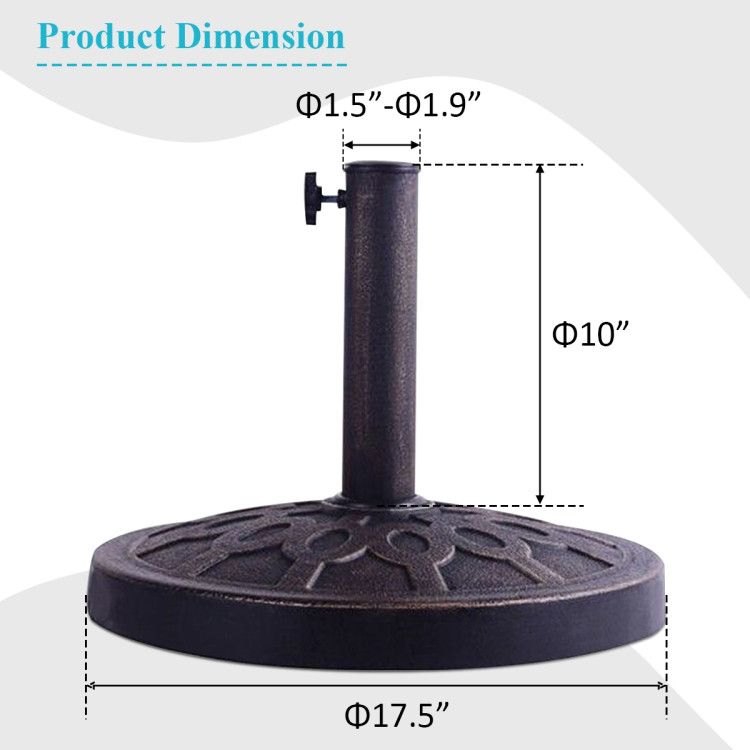 30lbs 18 Inches Heavy Duty Outdoor Patio Market Umbrella Base - Renee Lane Company