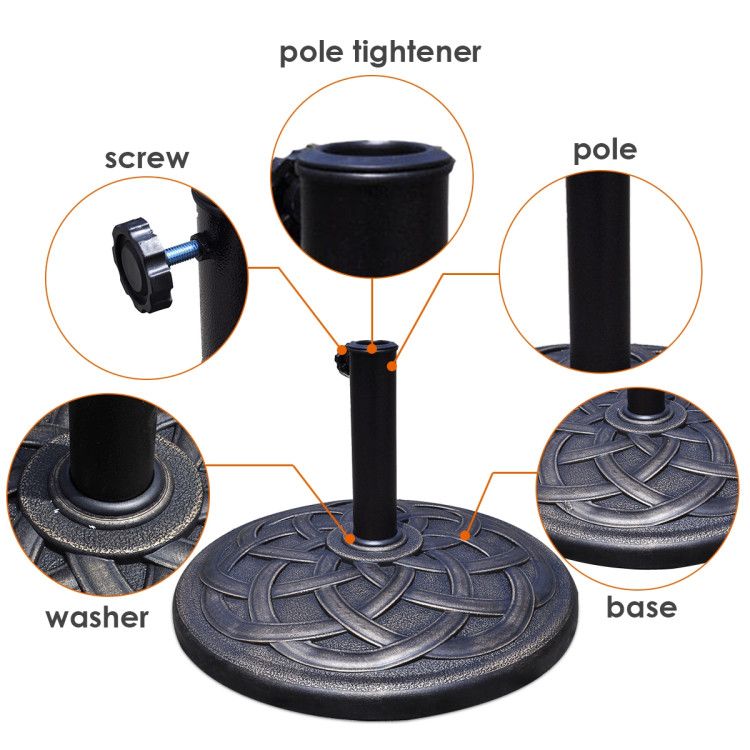 30lbs 18 Inches Heavy Duty Outdoor Patio Market Umbrella Base - Renee Lane Company