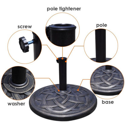 30lbs 18 Inches Heavy Duty Outdoor Patio Market Umbrella Base - Renee Lane Company