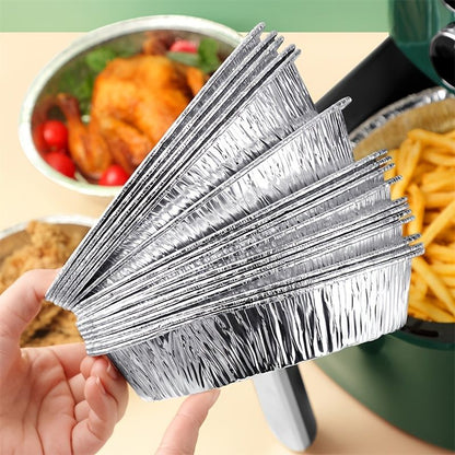 Folded stack of round aluminum foil liners with crimped edges