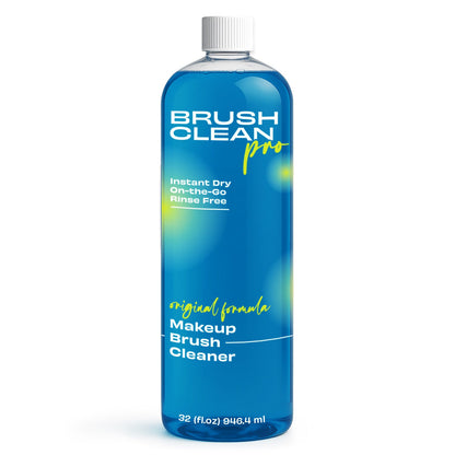 Blue makeup brush cleaner bottle, 32 fl oz